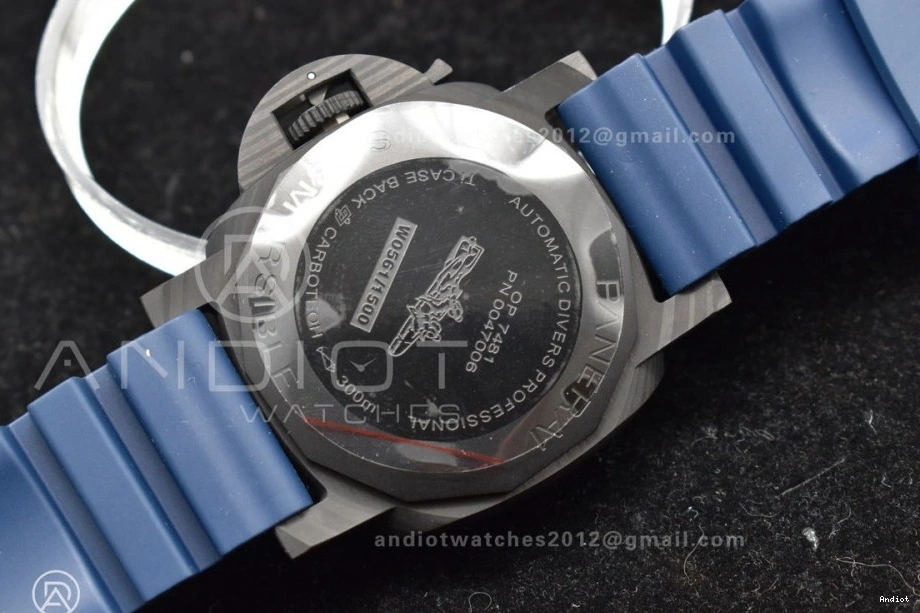 1:1 Blue PAM1232 on Rubber P900 Blue Edition W Best Dial Carbotech SBF Strap 1203